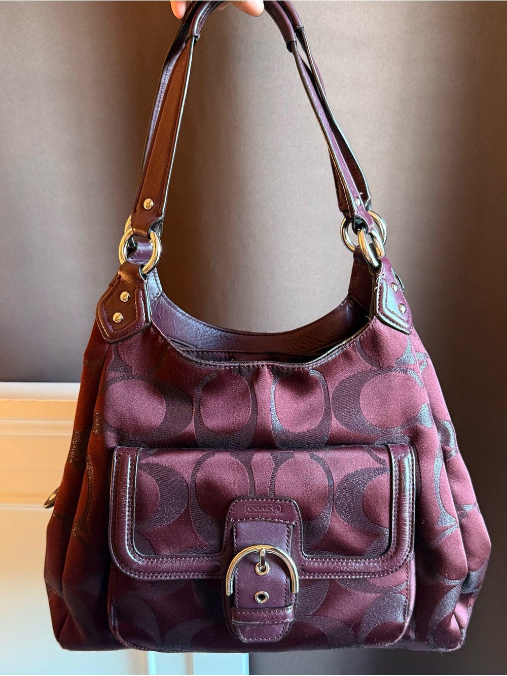 Vintage Coach Campbell burgundy hobo shoulder bag